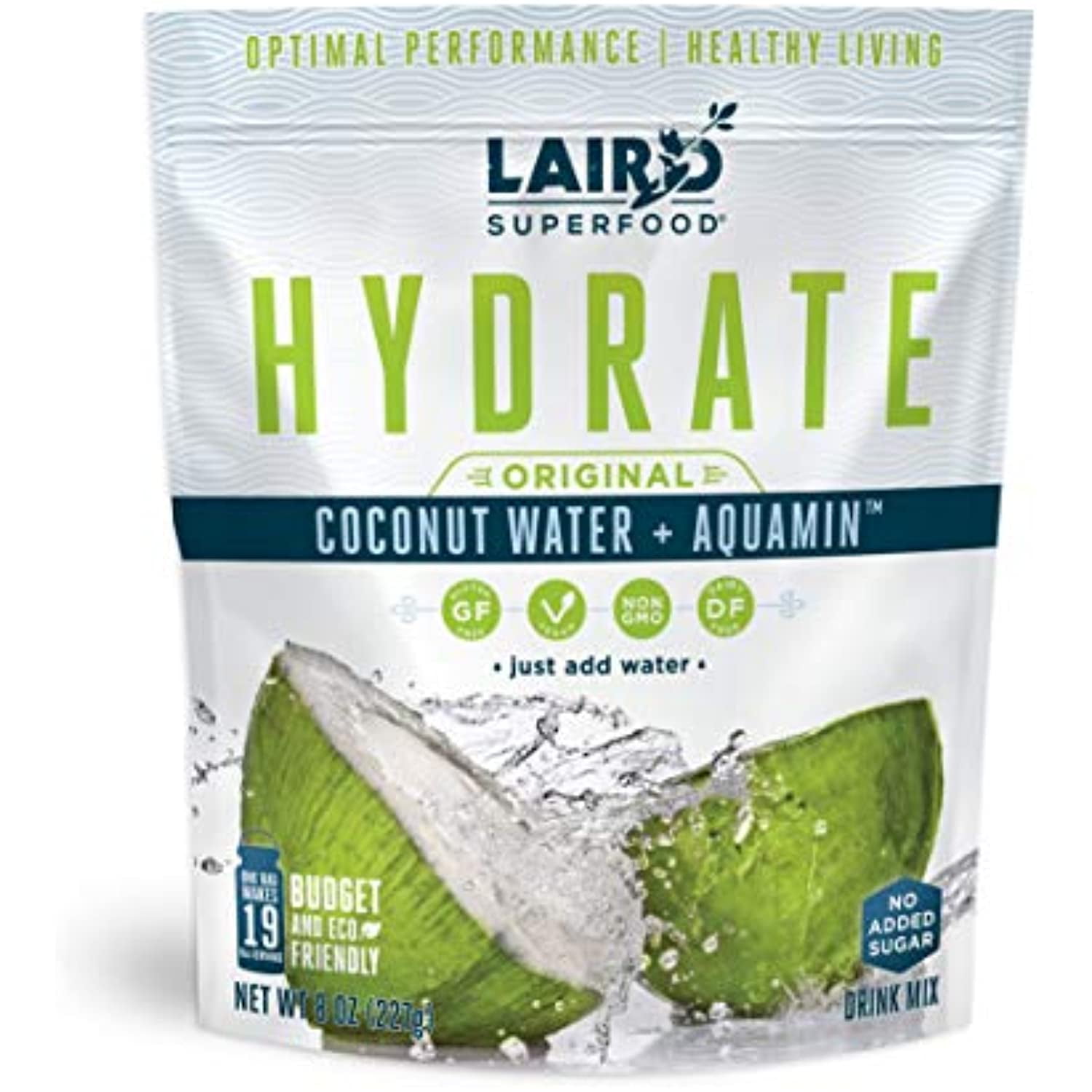 Laird Superfood Hydrate Coconut Water Powder Drink Supplement With