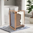 thumbnail image 2 of Clothes Basket Storage Wooden Bathroom Laundry Hamper Cabinet Freestanding Home 15.75*13.78*23.62in, 2 of 9