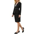 thumbnail image 4 of INSPIRE CHIC Women's 2 Piece Skirt Suit Set 2025 Business Work Blazers and Pencil Skirts S Black, 4 of 5