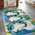 thumbnail image 4 of Area Rug 48×72in, Colorful Aesthetic Animals Horse Floor Carpet Living Room Rug, Abstract Oil Painting Art Non-Slip Welcome Mat Indoor Rugs for Bedroom Dining Room, 4 of 9
