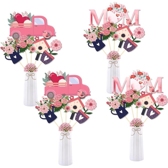 Mother’s Day Decorative Picks Wooden Picks Fairy Wand Sticks Farmhouse Rustic Desk Topper for Flower Vase Filler Home Decorations