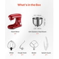 thumbnail image 3 of VEVOR Stand Mixer, 6 QT Electric Kitchen Mixer, 660W Dough-Mixer, 6 + Pulse Speeds Tilt-head Food-Mixer with Stainless Steel Bowl, Dough Hook, Whisk, Beater, for Baking, Mixing, Whipping & Kneading, 3 of 9