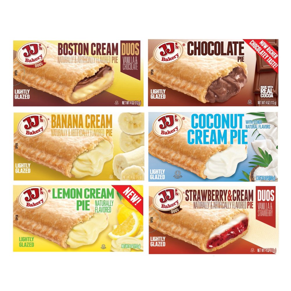 JJ's Bakery Cream Pie Variety Pack 6 Flavors 6 Pack