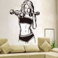 thumbnail image 1 of Adhesivos de pared de PVC con mancuernas de fitness para niñas, 67 x 99 cm, 1 of 3