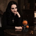 thumbnail image 5 of Spooky Halloween Pumpkin Statue Tabletop Decoration Gothic Style Festive Ornament for Home Desktop Mantle-Haunting for Holiday Party Favors Gift, G, 5 of 7