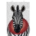 thumbnail image 2 of Fab Funky 15x18 Black Ornate Wood Framed with Double Matting Museum Art Print Titled - Zebra and Red Ruff, 2 of 4