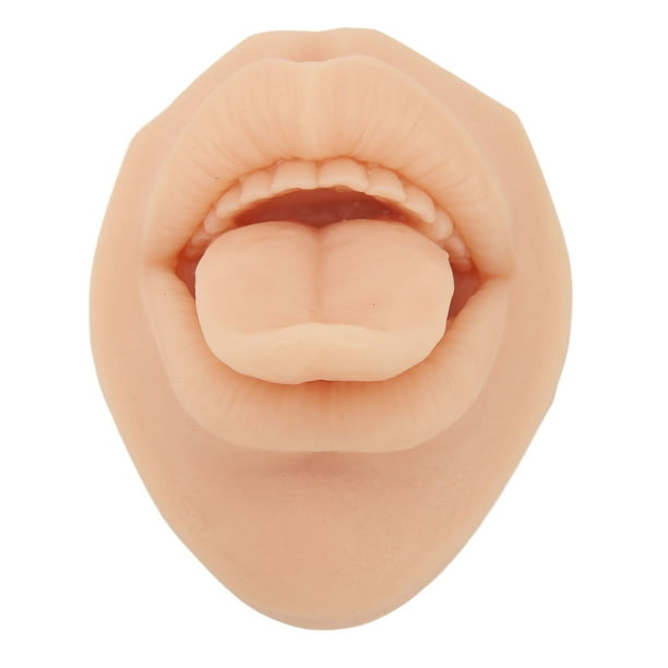 Práctica De Perforación Partes Del Cuerpo, Fácil De Operar Versátil Suave Reutilizable Simulación Portátil Modelo De Boca De Lengua De Silicona Para Uñas De Labios