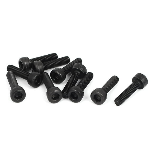Unique Bargains 0.5mm Pitch M3 x 12mm Full Threaded Hexagon Key Socket Cap Head Screws 10Pcs Alloy Steel