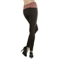 thumbnail image 3 of ToBeInStyle Women's Fleece Lined Leggings with High-Waist Leopard Band, 3 of 5