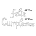 thumbnail image 3 of Kit de globos metálicos con letras cursivas Feliz Cumpleaños color Plata, 3 of 6