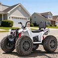 thumbnail image 5 of TOYBSNR 24V Kids ATV, 2-Seater 4WD Ride on Toys for Big Kids Ages 5-14, XXXL Powered Ride on Electric Car, 4 Wheeler with EVA Tires, Bluetooth, Music, Spring Suspension, Max 7.5MPH, White, 5 of 9