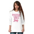 thumbnail image 4 of Breast Cancer Survivor Positive Vibes Women's Long Sleeve T Shirt Brisco Brands L, 4 of 6