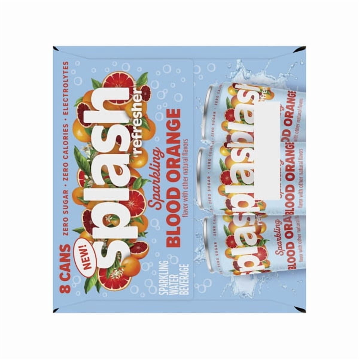 SPLASH Refresher Sparkling Water – Blood Orange Flavor, 24-Pack 12oz Can