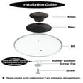 thumbnail image 3 of MesaSe 12” Tempered Glass Lid for Frying Pan   Replacement Cover with Black Knob Stainless Steel Rim for 12 inch Cookware  Skillets  Cast Iron  Cast Alluminium Pans  30CM, 3 of 6