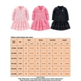 thumbnail image 2 of Frontwalk Girls Ruched Long Sleeve Party Dress Polka Dots Sweet Dresses Toddler Lapel Neck Spring Dress Light Pink 4T(110), 2 of 6