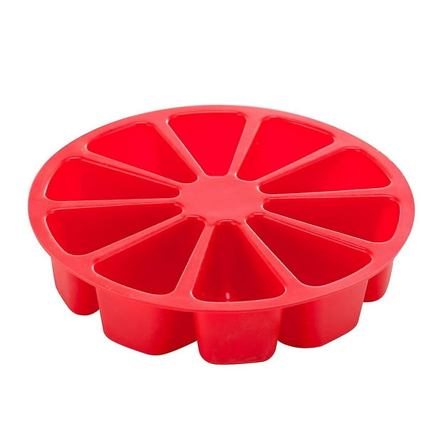 Moldes de silicona para pasteles, 10 cavidades triangulares, molde para pasteles antiadherente para hornear, utensilios para hornear grandes, molde para jabón, molde para Pizza, re