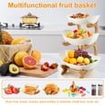 thumbnail image 3 of ZTOO2 Tier/3 Tier Ceramic Fruit Bowl with Stand for Kitchen Counter Large Capacity Fruit Ceramic Basket Decorative Fruit Tray Holder  for Fruit Vegetable Dessert, 3 of 10