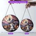 thumbnail image 5 of Spooky Halloween Night Witch Corgi Glowing Pumpkins Stained Glass Suncatcher Welsh Corgi Dog Lover Gifts Idea Window Hanging Sign Decor - 12015, 5 of 5