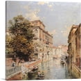 thumbnail image 1 of ARTCANVAS A View Of Venice's Small Harbor Canvas Art Print by Franz Richard Unterberger - Size: 18" x 18" (0.75" Deep), 1 of 9