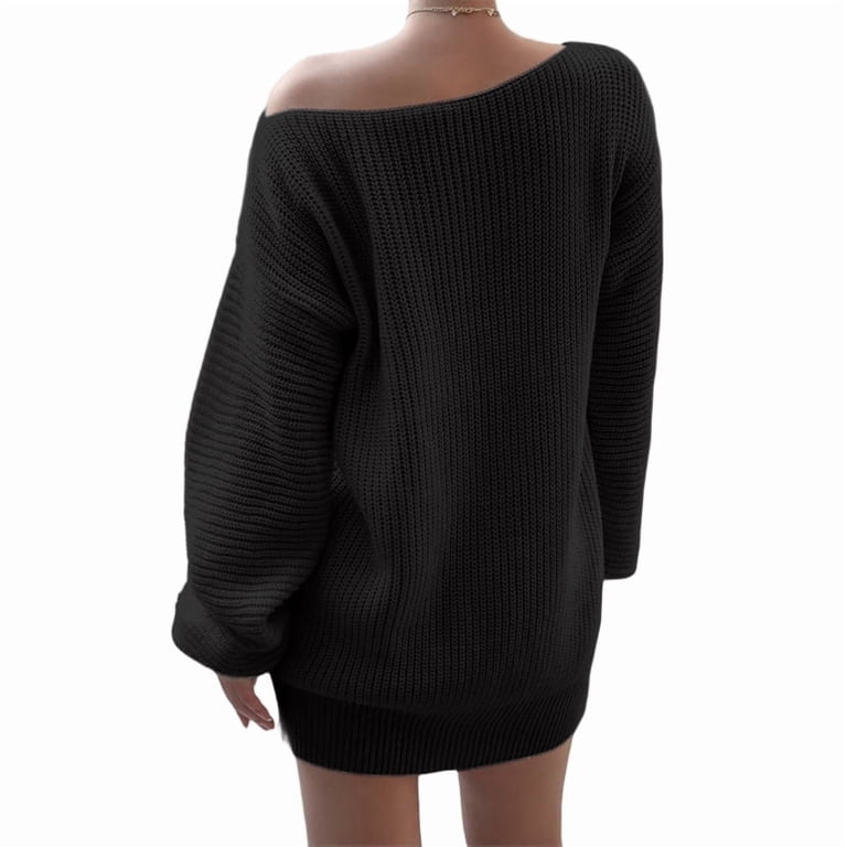Women'S Off Shoulder Lantern Long Sleeve Sweater Dress Fall Loose Ribbed Knit Solid Mini Jumper Pullover Dresses Black L - Walmart.com Women'S Off Shoulder Lantern Long Sleeve Sweater Dress Fall Loose Ribbed Knit Solid Mini Jumper Pullover Dresses Black L - Walmart.com