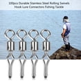thumbnail image 1 of LHCER 100 Pcs Émerillons Roulants en Acier Inoxydable Durables Connecteurs de Leurres Matériel de Pêche, Émerillon Roulant de Pêche, Émerillon de Baril, 1 of 7