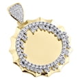 thumbnail image 4 of 10K Yellow Gold Memory Picture Medallion Frame Pendant Cubic Zirconia Drip Charm, 4 of 6