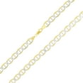 thumbnail image 6 of Nuragold 14k Real Yellow Gold Solid Mariner 7.5mm Anchor Chain Pave Diamond Cut Necklace (20"-26") Two Tone Italian Jewelry for Men, 6 of 9