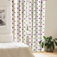thumbnail image 2 of Ambesonne Autumn Window Curtains, Colorful Leaves Dashes Art, Each 28" W x 63" L, Orange Olive Green and White, 2 of 4