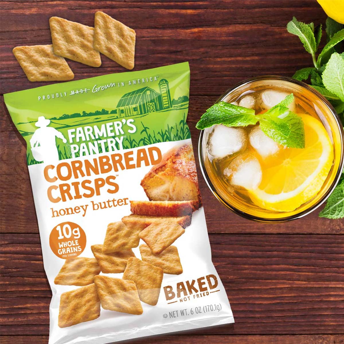 Farmer's Pantry Cornbread Crisps Variety Pack, Original/Honey Butter, 12 Pack, 6 oz Bags