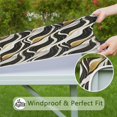 thumbnail image 6 of Black White Gold Wave Marble Pattern Square Fitted Tablecloth with Elastic Edge,Square Table Cover,Washable Elastic Table Cover for Home Kitchen Party Decor 36"x36", 6 of 6