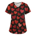 thumbnail image 2 of Women's Valentine's Day Scrub Top V Neck Cute Heart Printed Scrub Tops Valentine's Day Nursing Uniform Shirts Tops with Pockets, 2 of 6