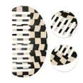 thumbnail image 2 of Unique Bargains 1 Pc Semicircle Retro Checkerboard Hair Comb Black White Acetate Sheet, 2 of 5