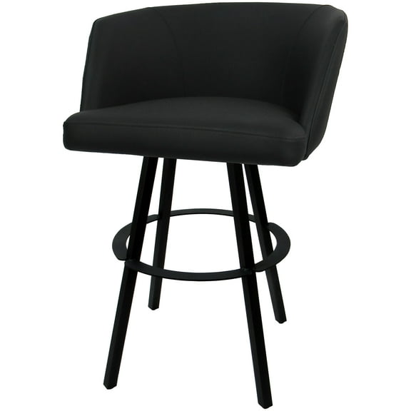 Extra Tall Bar Stool Swivel Metal 34" Seat - Joey - Black Vinyl - Black