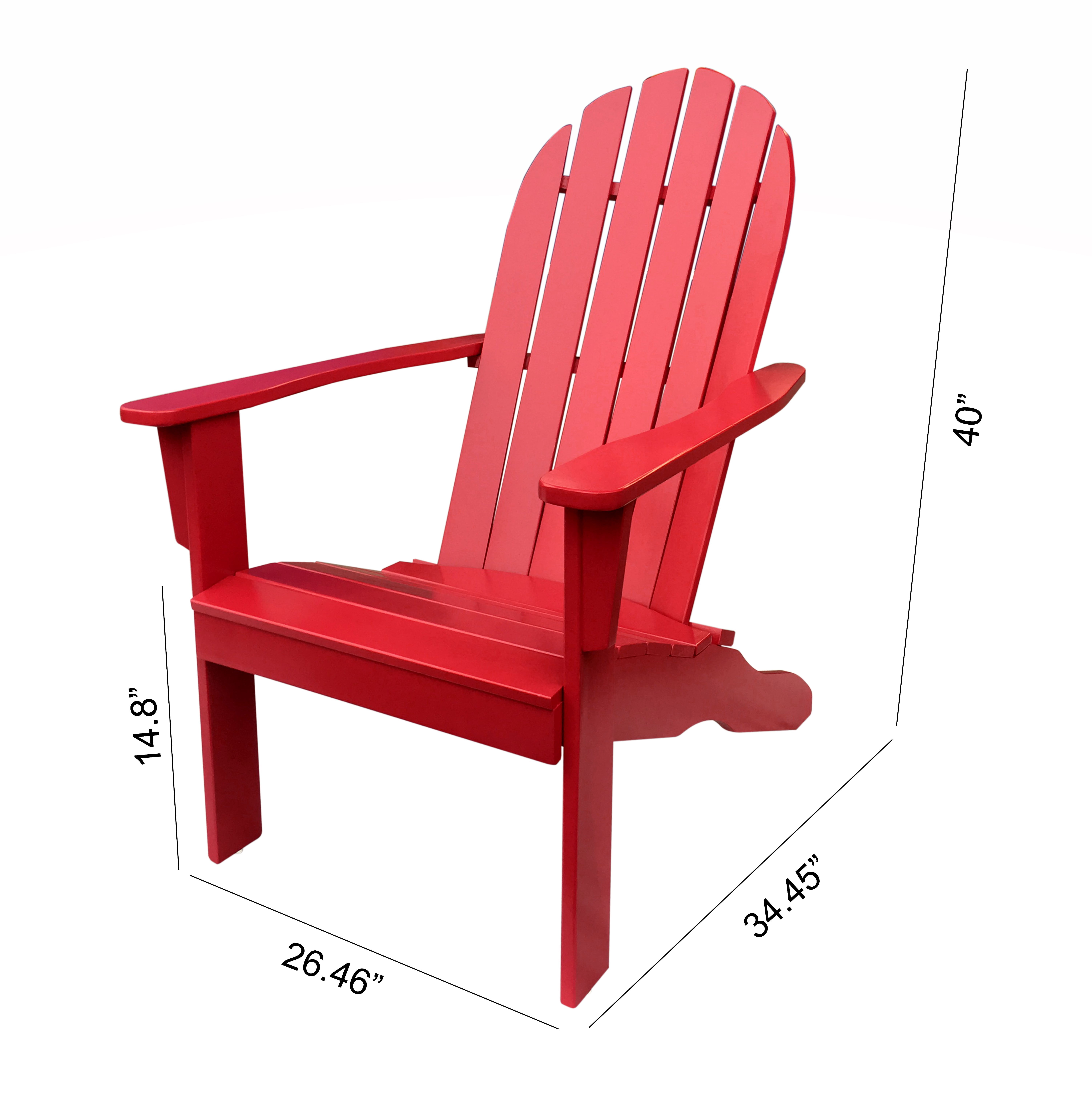 (2 pack) Mainstays Wood Outdoor Adirondack Chair, Red