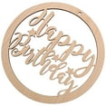 thumbnail image 3 of SWETRACE 1PC Decorative Plate Khaki Circle Wood Birthday Plaque Signs Friends Gathering, 3 of 8