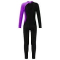 thumbnail image 2 of YONGHS Kids Girls Long Sleeve Full Body Dance Unitard Biketards Gymnastic One Piece Leotard Purple 10, 2 of 6
