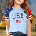 thumbnail image 2 of Ruyang Toddler Girls 4th of July Shirt Independence Day Clothes Teen American Flag Top Kids Boys Cotton Short Sleeve Tee Blouse, 2 of 4