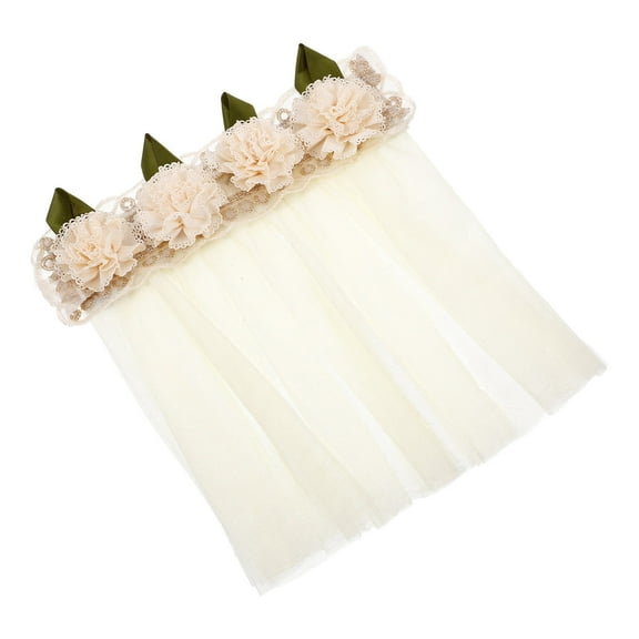 UPKOCH small kitchen window curtains over sink Miniature Window Curtain Beige Protective for Interior Design 1Pack