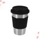 thumbnail image 4 of Taza de café de acero inoxidable, taza de té de leche antiescaldaduras de silicona, vasos de agua duraderos portátiles con tapa (negro), 4 of 4