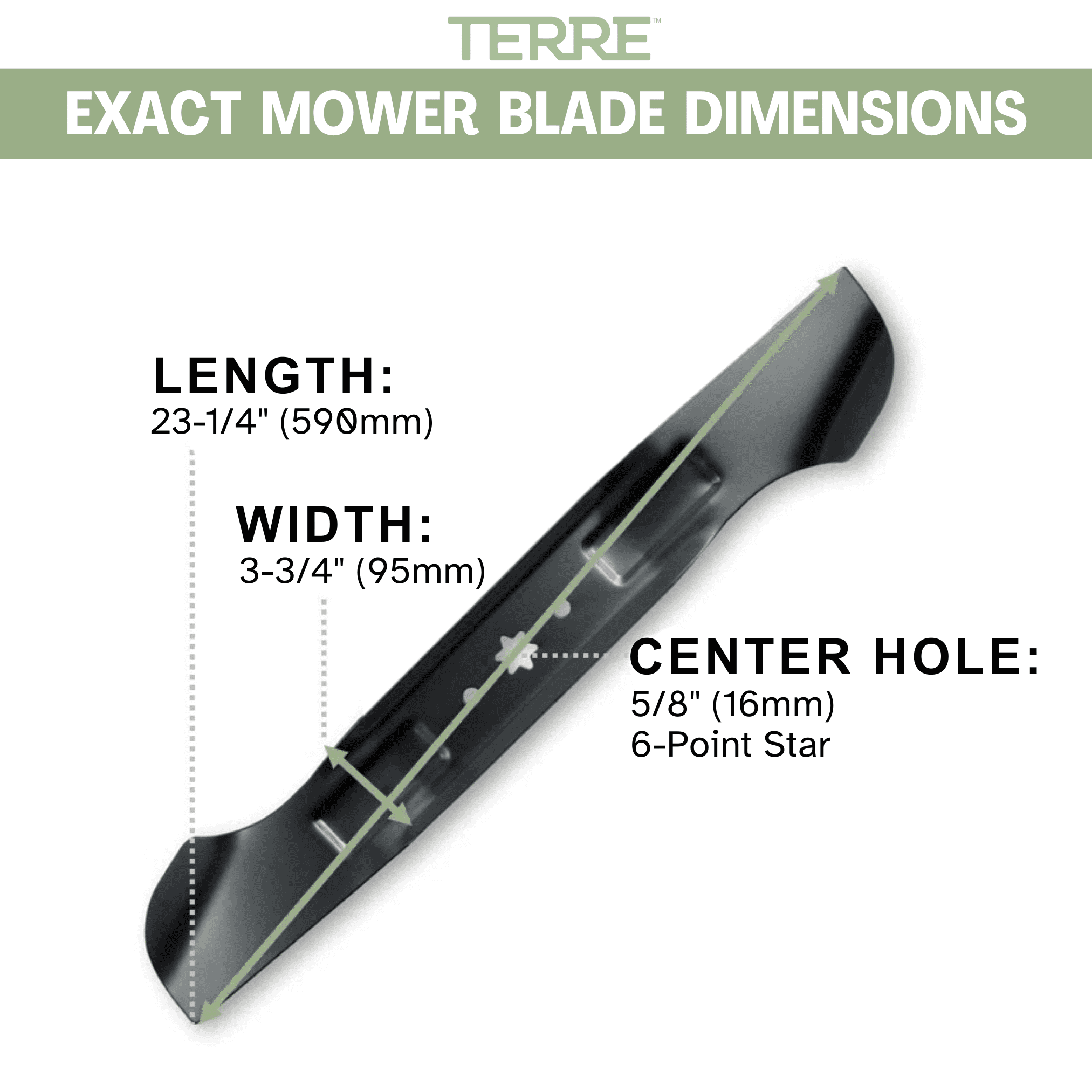 Terre 46 Inch Lawn Mower Blades, for Cub Cadet, Craftsman, Troybilt