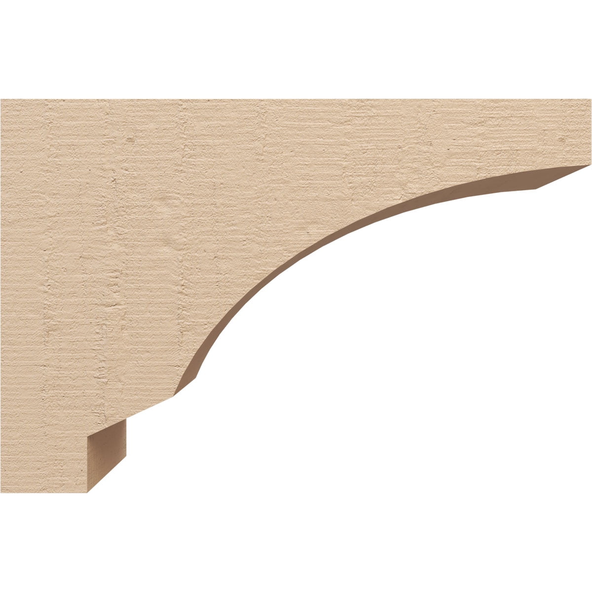 6"W x 18"D x 12"H Classic Moab Rough Cedar Woodgrain TimberThane Corbel, Primed Tan
