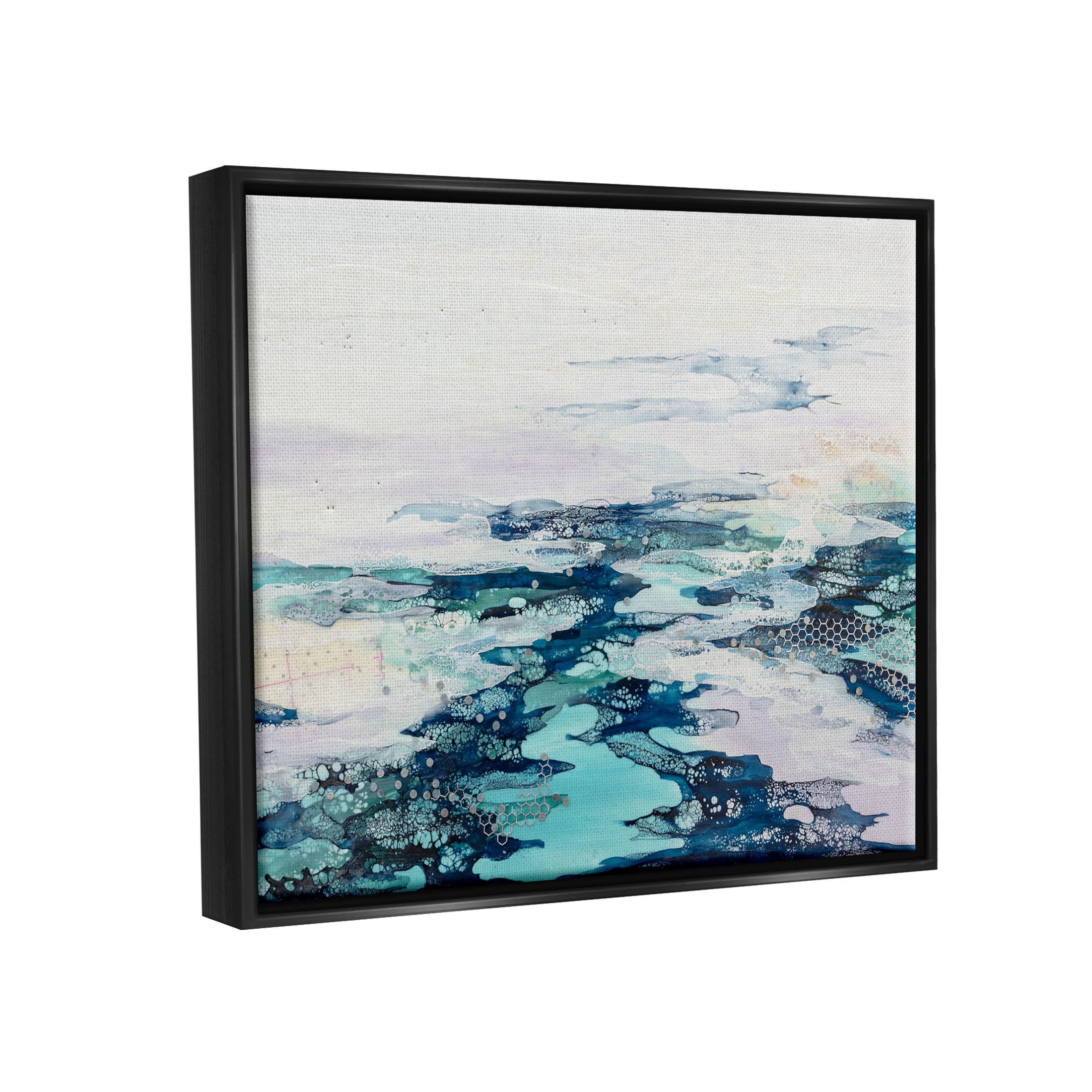 Abstract Water Ocean Composition Abstract Graphic Art Jet Black Framed Art Print Wall Art