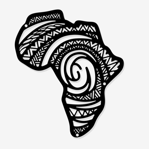 Decoración de pared con huellas dactilares de África, 8,7 x 7,5 pulgadas, hierro, decoración de pared moderna, textura de mapa de África, dibujo colgante para el hogar, arte de pared, esculturas de