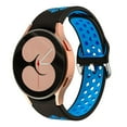 thumbnail image 2 of No Gaps Band for Samsung Galaxy Watch 4 40mm 44mm/Galaxy Watch 4 Classic 42mm 46mm Band,20mm Silicone Sport Replacement Adjustable Wristband with Stainless Steel Buckle Men Women -black blue, 2 of 9