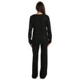 thumbnail image 3 of Just Love Women’s Cotton Pajama Set – Long Sleeve Top & Sleep Pants with Pockets – Soft Jersey Knit (Black - Heart Sleep, Medium), 3 of 3