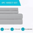 thumbnail image 5 of 4 Piece 100% Egyptian Cotton Sheets 800 Thread Count Hotel Quality Smooth & Soft Bedding Sheet Set King Size - 15" Inch Deep Pocket - Silver Stripe, 5 of 7