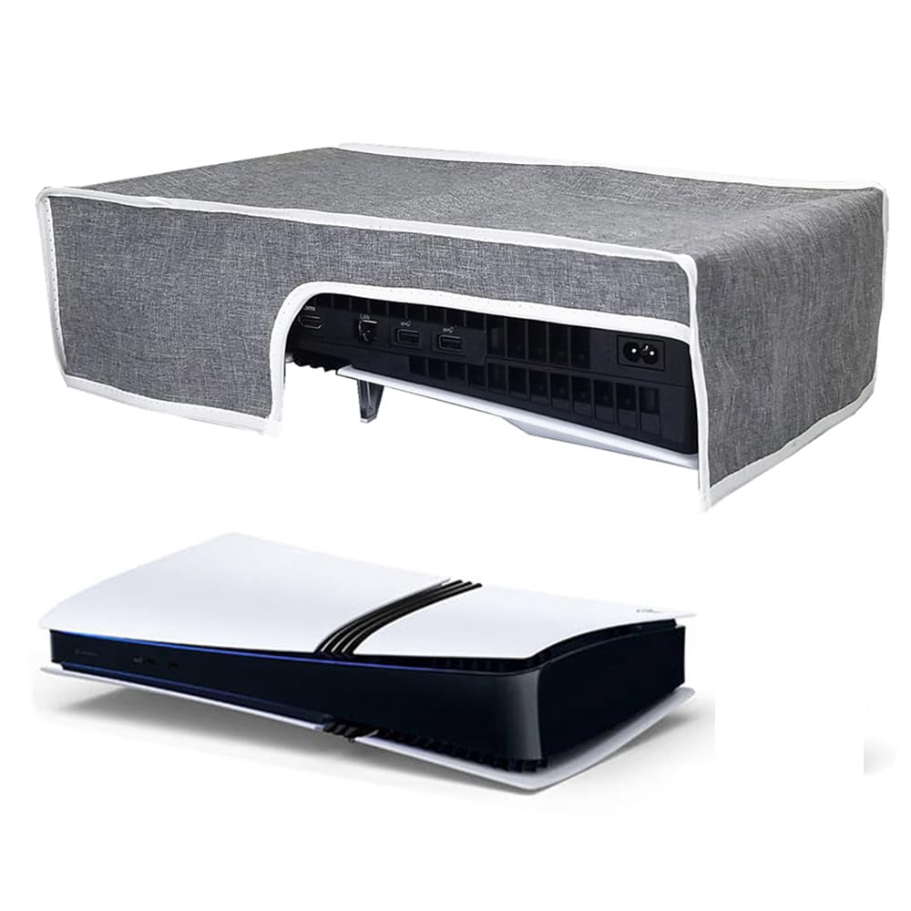 Dust Cover for PS5 Pro Console, Horizontal Dust Cover Anti-Scratch Waterproof Dust Case Sleeve for PlayStation 5 Pro Disc/Digital Edition Accessories (Gray)