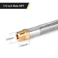 thumbnail image 4 of WADEO 15 inch Stainless Braided RV Propane Hose Connector with Type 1 Connection - Acme x 1/4 Male NPT for BBQ, RV and Camping Needs or Having an Outdoor Cooking, 2 Pack, Includes Thread Seal Tape, 4 of 8