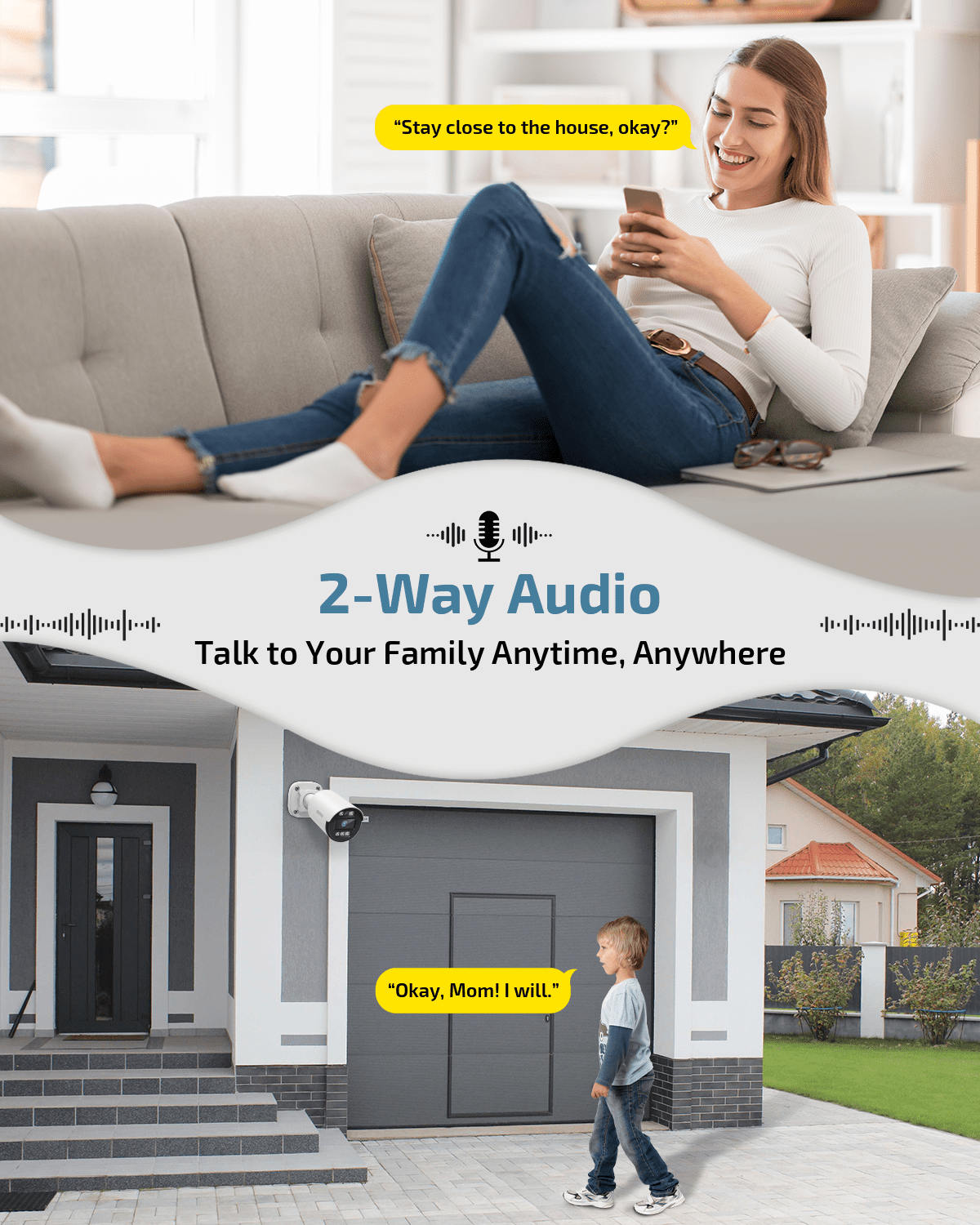 OHWOAI PoE Security Camera System Outdoor with Two-Way Audio, 5MP Wired Cameras with 4K 8CH NVR Surveillance Systems
