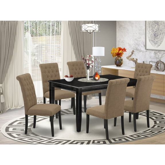 7-Piece Dining Set - Rectangle TableParsons Chairs - Modern Kitchen Furniture